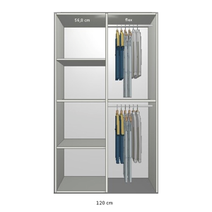 Inventar fra bredde 100 cm til 120 cm Model A